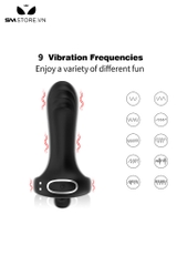 SMT1201 - Vòng rung tình yêu có 9 tần số kèm dương vật silicon