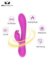 SMT1150 - Máy rung tai thỏ silicon sưởi ấm có 16 chế độ dài 25cm