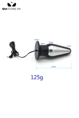 SMT903 - Butt plug kích điện với điện cực làm bằng nhựa màu đen