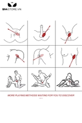 SMT1569 - Trứng rung 2 đầu hình hoa hồng điều khiển mini dài 19cm