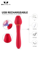 SMT2818 - Máy rung hút hình bông hoa hồng sạc điện dài 198mm