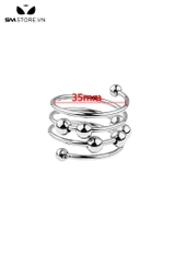 SMT622 - Vòng đeo dương vật inox có bi hình lo xo với 4 size