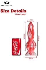 SMT2530 - Dương vật giả silicon màu đỏ loang trắng có 3 size