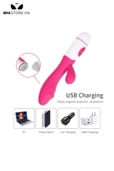 SMT3111 - Dương vật giả rung có nhánh phụ có 10 chế độ sạc điện