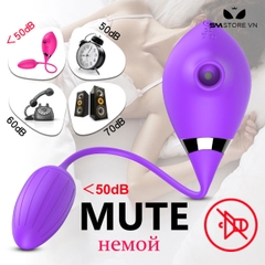 SMT1932 - Trứng rung hút 2 đầu silicon dài 32cm sạc điện chống nước