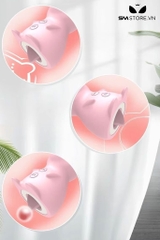 SMT1638 - Máy hút âm vật núm vú ngụy trang con thỏ hồng dài 11.6cm