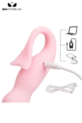 SMT1593 - Máy rung 10 tần số anal bead silicon màu hồng dài 18cm