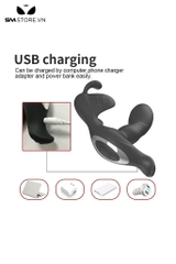 SMT1327 - Máy rung điều khiển từ xa bằng silicon có 7 tần số sạc USB