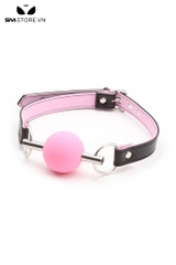 SMT1587 - Ball gag silicon có dây giả da PU điều chỉnh dài 62cm