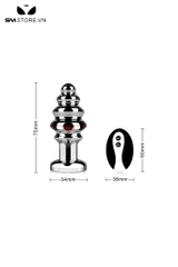 SMT973 - Butt plug phích cắm hậu môn inox có điều khiển từ xa