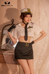 SMS547 - Set đồ ngủ cosplay cảnh sát với áo croptop và chân váy ngắn