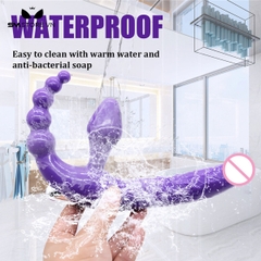 SMT1253 - Dương vật 3 đầu có phích cắm hậu môn 5 tầng dài 21cm