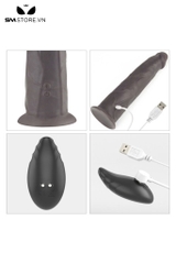 SMT1775 - Dương vật giả đen silicon mềm Lovetoy rung 10 chế độ