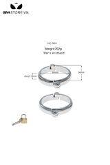 SMT270 - Còng tay tình yêu khóa tay chân oval kim loại có 4 size