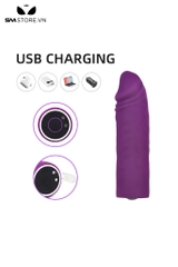 SMT1368 - Dương vật giả mini dài 11.5cm có 10 tần sổ rung sạc USB