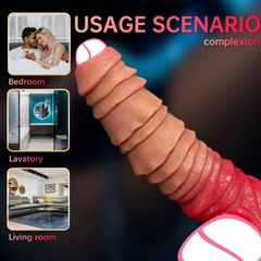 SMT1637 - Dương vật giả silicon xếp tầng mềm dẻo dài 22cm