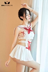 SMS778 - Cosplay học sinh quyến rũ với áo liền chân váy ngắn