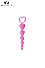 SMT116 - Anal beads hình trái tim silicon dài 18cm màu đen tím