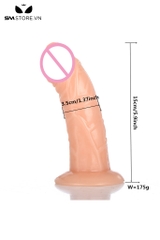SMT2874 - Dương vật giả mini silicon mềm dài 15cm đế hít tường