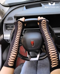 SMP045 - găng tay cosplay thiết kế dây đan chéo và hở ngón