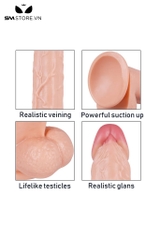 SMT1620 - Dương vật giả silicon mềm dẻo dài 34cm có gân nổi