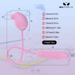 SMT1600 - Trứng rung 7 chế độ 2 đầu có 3 tần số hút dài 6.6cm