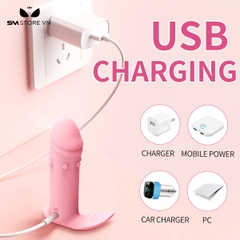 SMT1360 - Máy rung có 10 chế độ hình dương vật silicon điều khiển APP