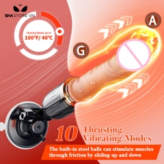 SMT2714 - Máy làm tình rung thụt và sưởi ấm điều khiển từ xa