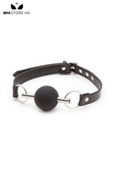 SMT1587 - Ball gag silicon có dây giả da PU điều chỉnh dài 62cm