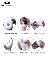 SMT2254 - Cốc thủ dâm silicon mềm dẻo có nhiều bi nổi dài 17cm