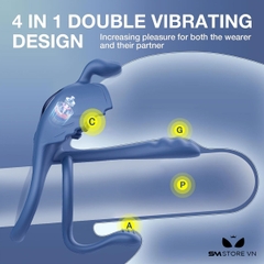 SMT1468 - Vòng rung dương vật silicon đường kính 30mm màu xanh