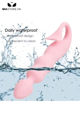 SMT1593 - Máy rung 10 tần số anal bead silicon màu hồng dài 18cm