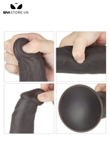 SMT1775 - Dương vật giả đen silicon mềm Lovetoy rung 10 chế độ