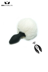 SMT1181 - Đuôi thỏ cosplay butt plug rung silicon có điều khiển từ xa