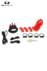 SMT2472 - Khóa dương vật kích điện bằng nhựa kèm sốc điện