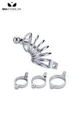 SMT613 - Khóa dương vật inox hình lò xo kèm chìa khóa với 3 size