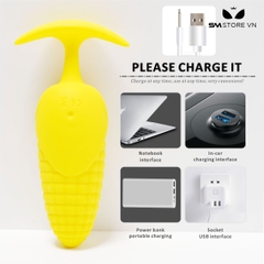 SMT1724 - Anal plug ngụy trang bắp ngô điều khiển từ xa dài 10.5cm