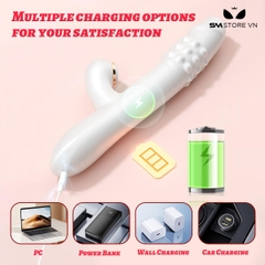 SMT2405 - Dương vật giả rung xoay thụt kết hợp tỏa nhiệt dài 21cm