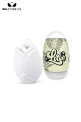 SMT2244 - Cốc thủ dâm mini silicon trắng hình bông hoa dài 91mm