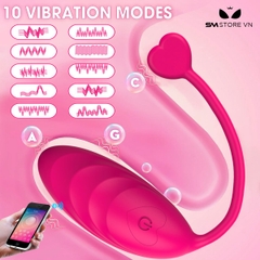 SMT2726 - Trứng rung điều khiển qua APP có đầu hình trái tim sạc điện