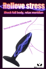 SMT1694 - Butt plug silicon kích điện dài 12cm kèm chế độ sốc điện