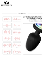 SMT2013 - Anal play rung 12 chế độ bằng silicon sạc điện dài 9.8cm