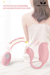 SMT1692 - Trứng rung silicon 2 đầu dài 14.2cm có 10 tần số