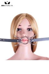 SMT232 - Khóa miệng spider gag với vòng bằng kim loại và dây đeo PU