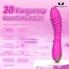 SMT2603 - Máy rung đầu dương vật có vân ngang và 20 chế độ dài 18cm