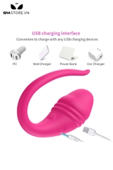 SMT2969 - Trứng rung tình yêu silicon vân ngang điều khiển qua APP