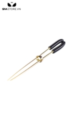 SMT340 - Kẹp âm vật núm vú kim loại gắn 3 hạt ngọc đen dài 9.5cm