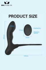 SMT1566 - Máy rung 10 tần số hậu môn mix vòng đeo dương vật