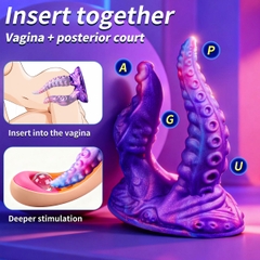 SMT2951 - Dương vật giả 2 đầu có xúc tu silicon dài 22cm