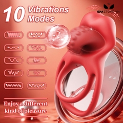 SMT2496 - Vòng đeo dương vật mix lưỡi liếm rung 10 chế độ